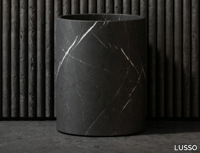 CLICHE - Pietra Grey marble bathroom waste bin _ LUSSO