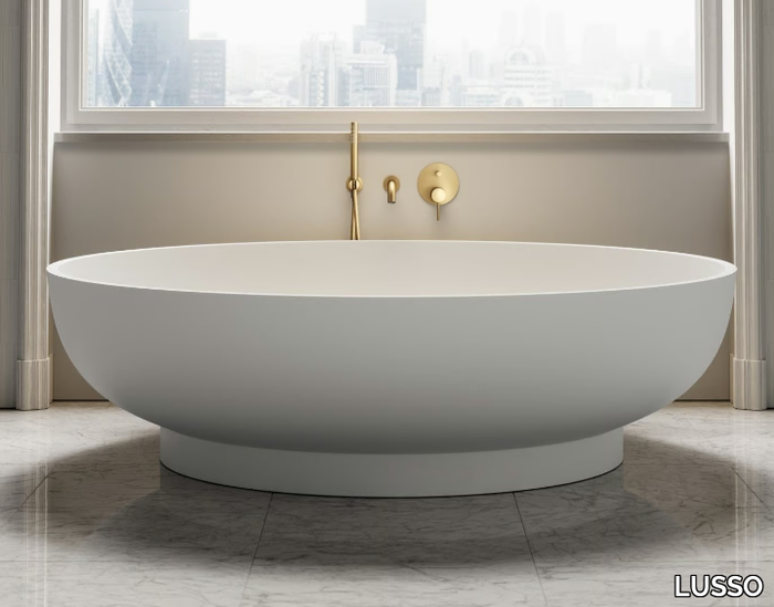 GRANDE - Freestanding round Resin Stone bathtub _ LUSSO