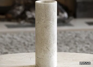 MORETTI - Round Crema Marfil marble vase _ LUSSO