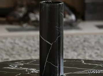 MORETTI - Round Nero Marquina marble vase _ LUSSO