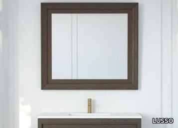 LANGHAM - Rectangular framed oak mirror _ LUSSO