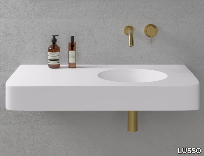 LANOSA - Wall-mounted round Resin Stone washbasin _ LUSSO