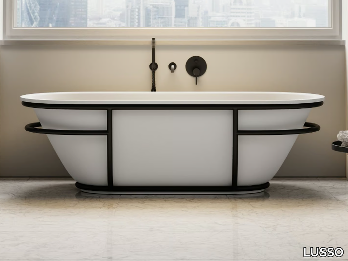 LUXE - Freestanding oval Resin Stone bathtub _ LUSSO