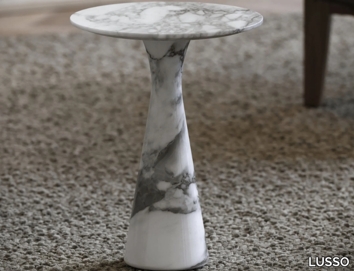 MONET - Round Arabescato marble coffee table _ LUSSO
