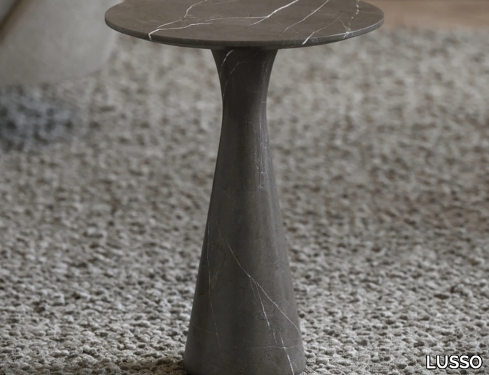 MONET - Round Pietra Grey marble coffee table _ LUSSO