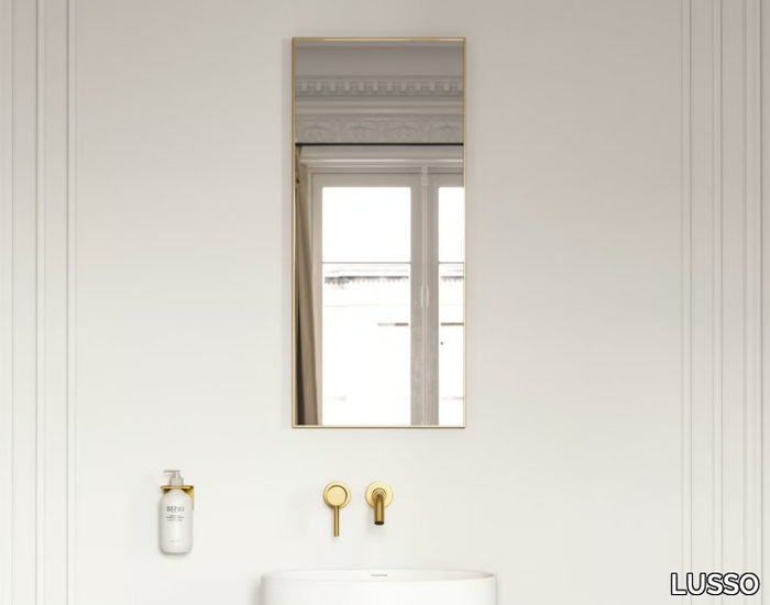 MOODE - Rectangular framed wall-mounted metal mirror _ LUSSO