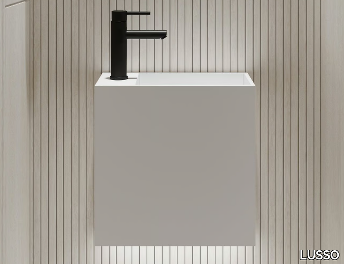 MODUL - Rectangular wall-mounted Resin Stone handrinse basin _ LUSSO