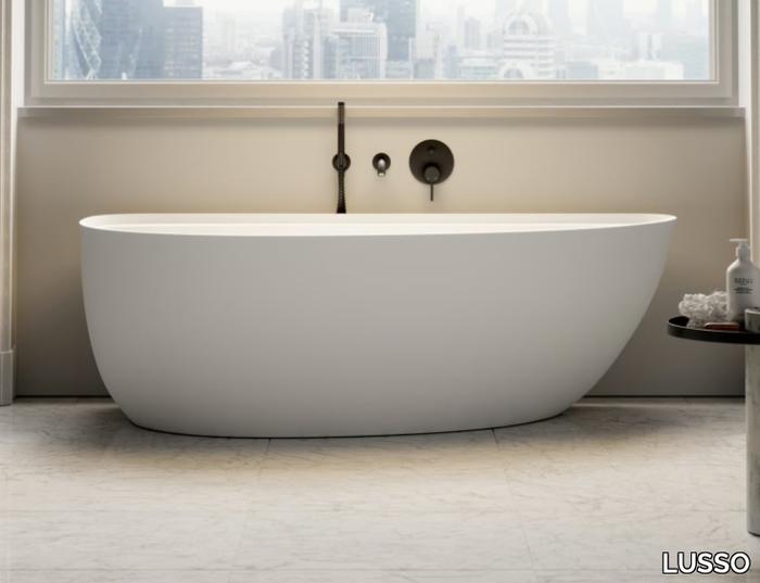 NILO - Freestanding oval Resin Stone bathtub _ LUSSO