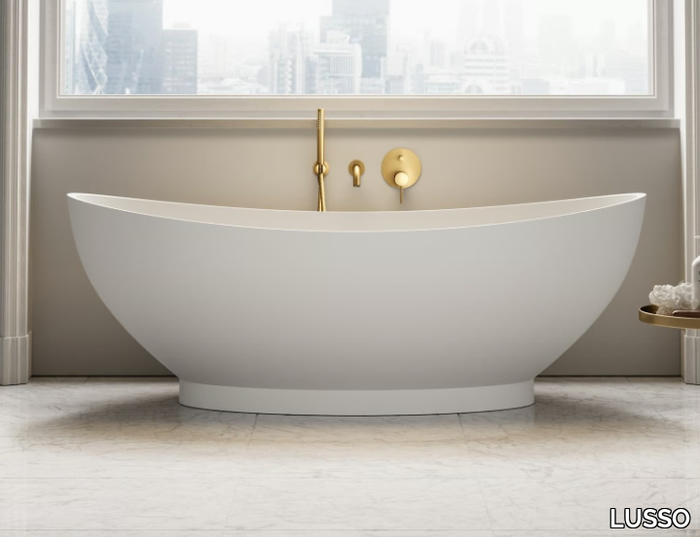 OASIS - Freestanding oval Resin Stone bathtub _ LUSSO