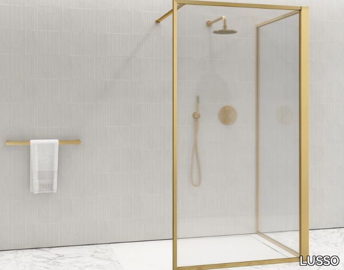OPULENCE - KIT C - Rectangular glass Walk in shower with tray _ LUSSO
