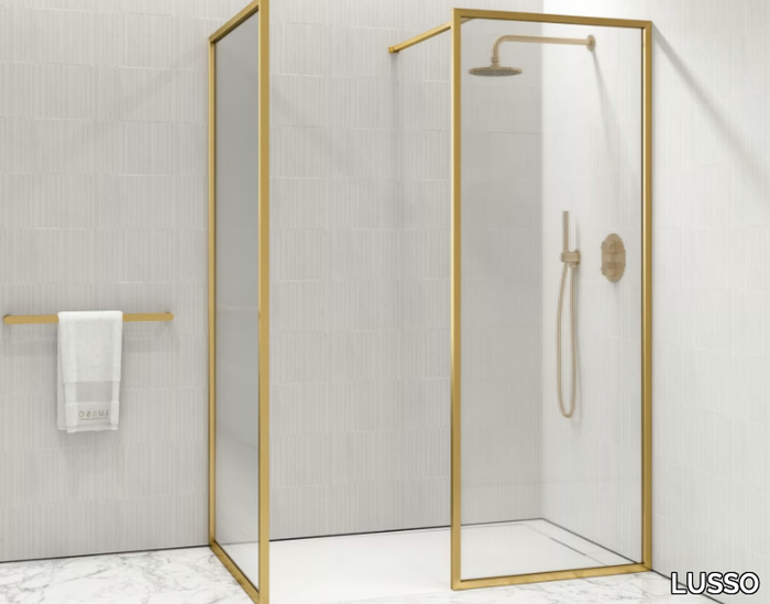 OPULENCE - KIT B - Rectangular glass Walk in shower with tray _ LUSSO