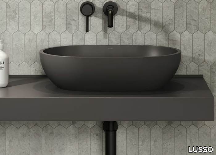 PICASSO - Countertop oval Resin Stone washbasin _ LUSSO