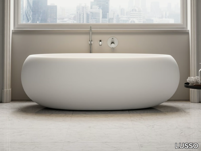 POD - Freestanding oval Resin Stone bathtub _ LUSSO