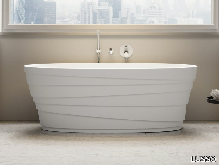 POLINI - Freestanding oval Resin Stone bathtub _ LUSSO