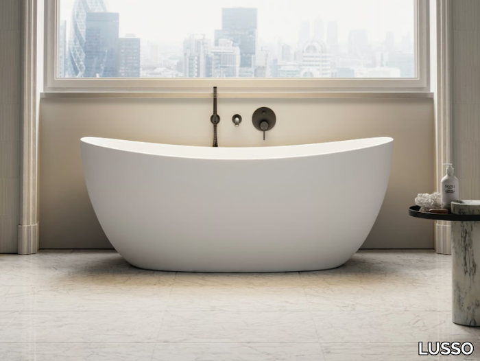 SOHO - Freestanding oval Resin Stone bathtub _ LUSSO