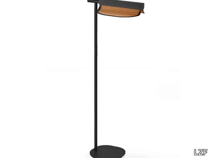 OMMA - LED adjustable metal and wood veneer floor lamp _ LZF