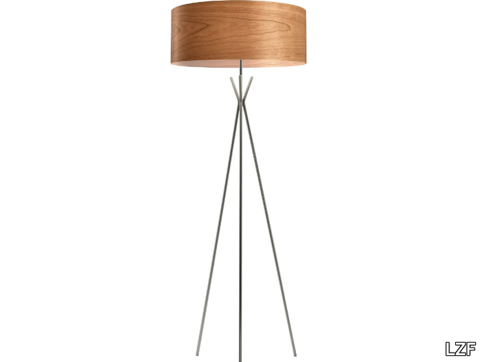 GEA - Handmade wood veneer and metal floor lamp _ LZF