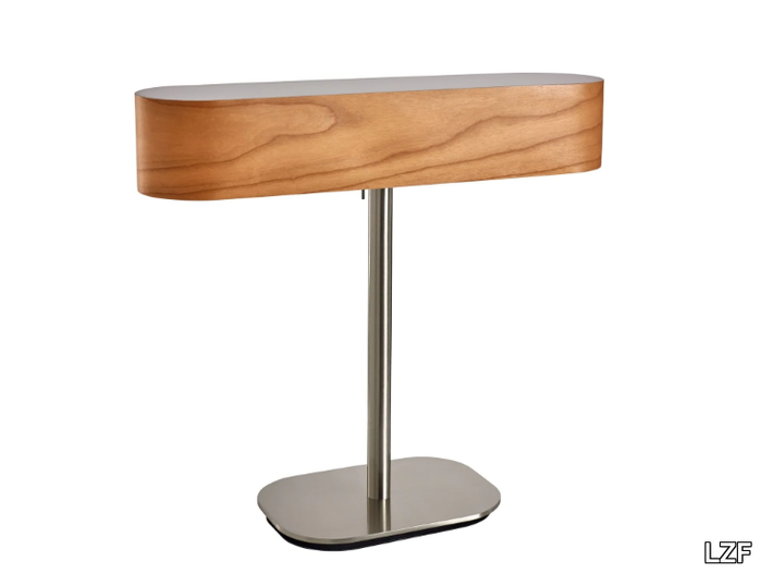 I-CLUB - Handmade wood veneer and metal table lamp _ LZF