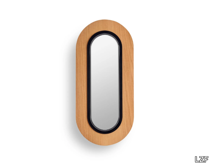 LENS - Wood veneer mirror with integrated lighting _ LZF