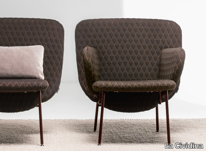 ALA - Fabric easy chair with armrests _ La Cividina