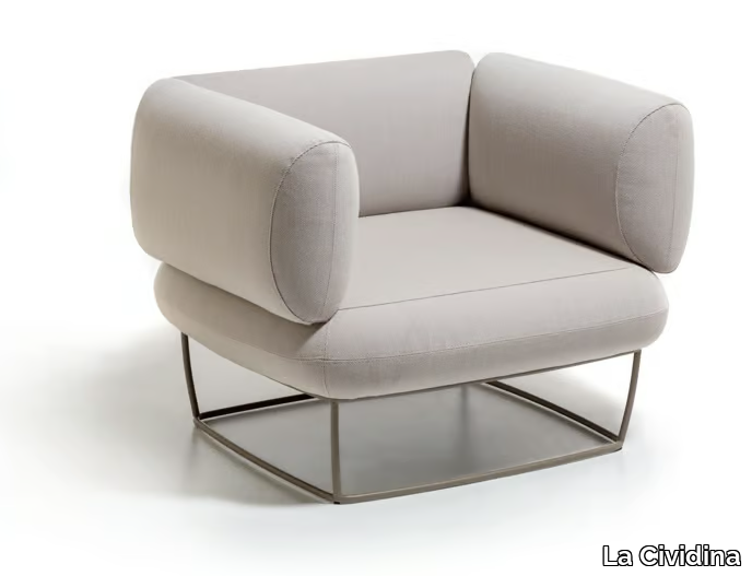 BERNARD - Fabric armchair with armrests _ La Cividina