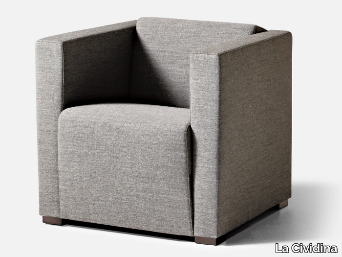 CUBUS - Fabric lobby chair with armrests _ La Cividina