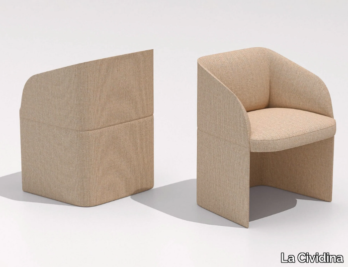 TIMO - Fabric easy chair with armrests _ La Cividina