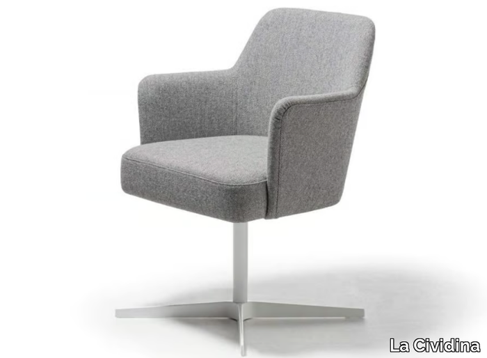 VELOUR - With 4-spoke base fabric chair with armrests _ La Cividina