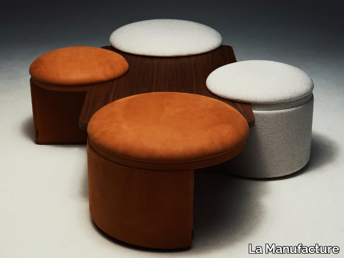 AMAZONE - Sectional upholstered round fabric pouf _ La Manufacture