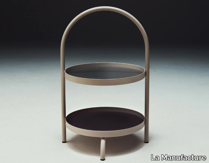 SET - Round metal coffee table with tray _ La Manufacture