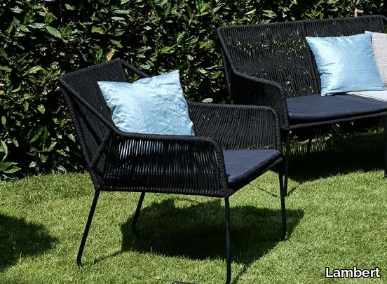 AMAYA - Steel garden armchair with armrests _ Lambert