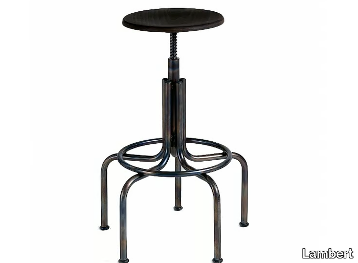 INDUSTRIE - Iron stool height-adjustable _ Lambert