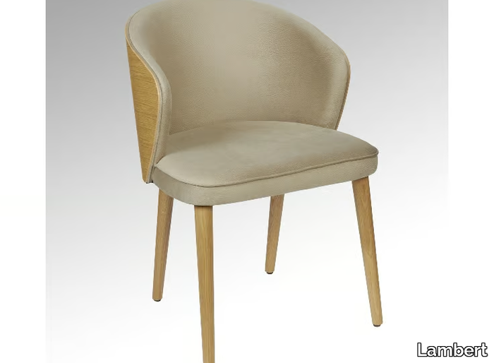 JACK - Upholstered oak chair with armrests _ Lambert