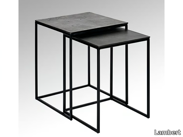 LAGO - Square aluminium side table _ Lambert