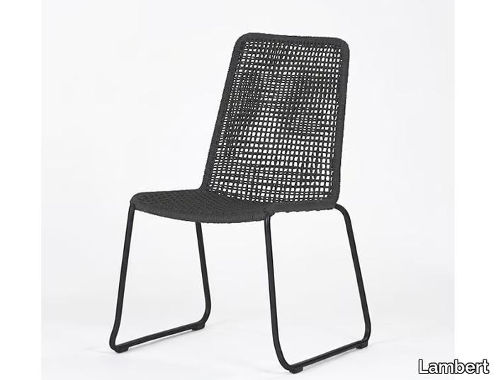 PATTI - Stackable sled base steel garden chair _ Lambert