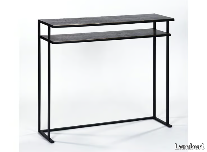 TAHDO - Rectangular aluminium console table with shelving _ Lambert