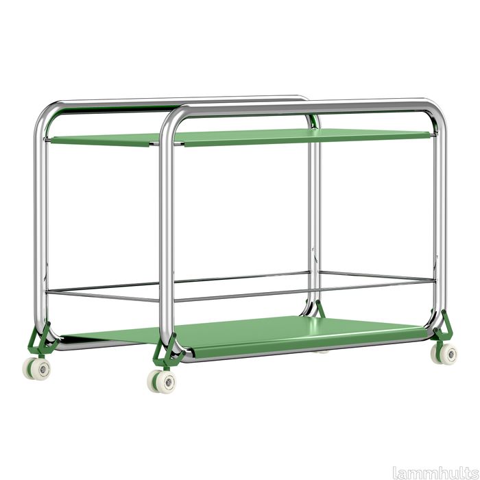 Lammhults_Tension_trolley_chrome_green_frontangle_v01.jpeg