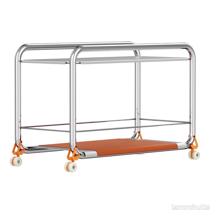 Lammhults_Tension_trolley_chrome_stainless_yelloworange_leatherlining_frontangle_v01.jpeg