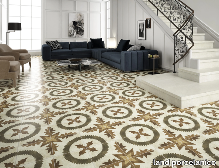 RAMBLA - Technical porcelain flooring with encaustic effect _ land porcelanico