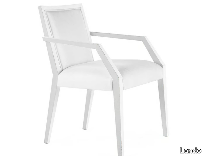 APPIA - Upholstered solid wood chair with armrests _ Lando