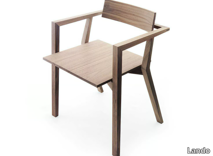 CORSIA - Solid wood chair with armrests _ Lando