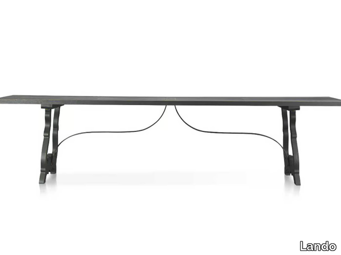 LIRA - Rectangular solid wood dining table _ Lando