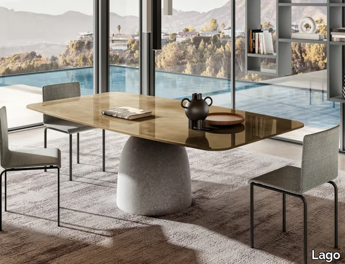 JANEIRO XGLASS - Rectangular dining table _ Lago