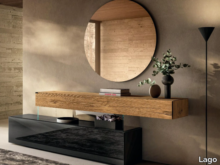 AIR - 0680B - Wood and glass chest of drawers _ Lago