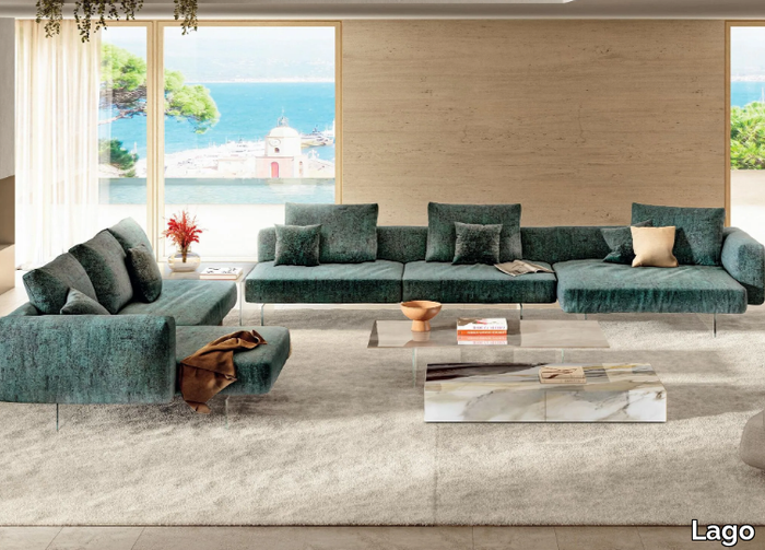 AIR SOFT - 2693 - Sled base sectional fabric sofa _ Lago