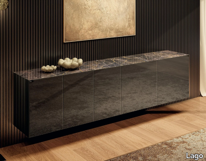 MATERIA - 1006A - Suspended glass sideboard _ Lago