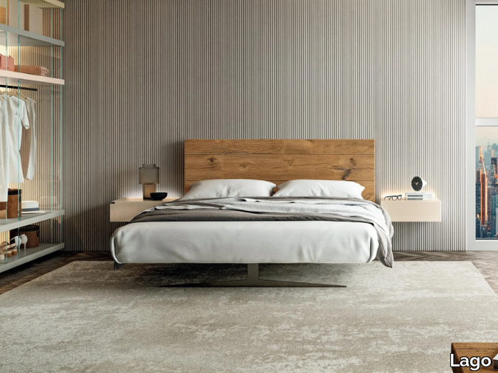 STEEL WILDWOOD - 1721 - Wooden double bed _ Lago