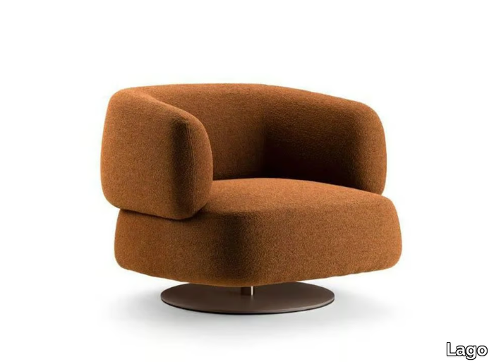 ZEPPELIN - Swivel fabric armchair with armrests _ Lago