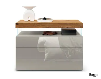 AIR - 2140 - Wood and glass chest of drawers _ Lago