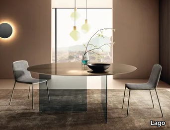 AIR SLIM - 2260G - Round glass table _ Lago